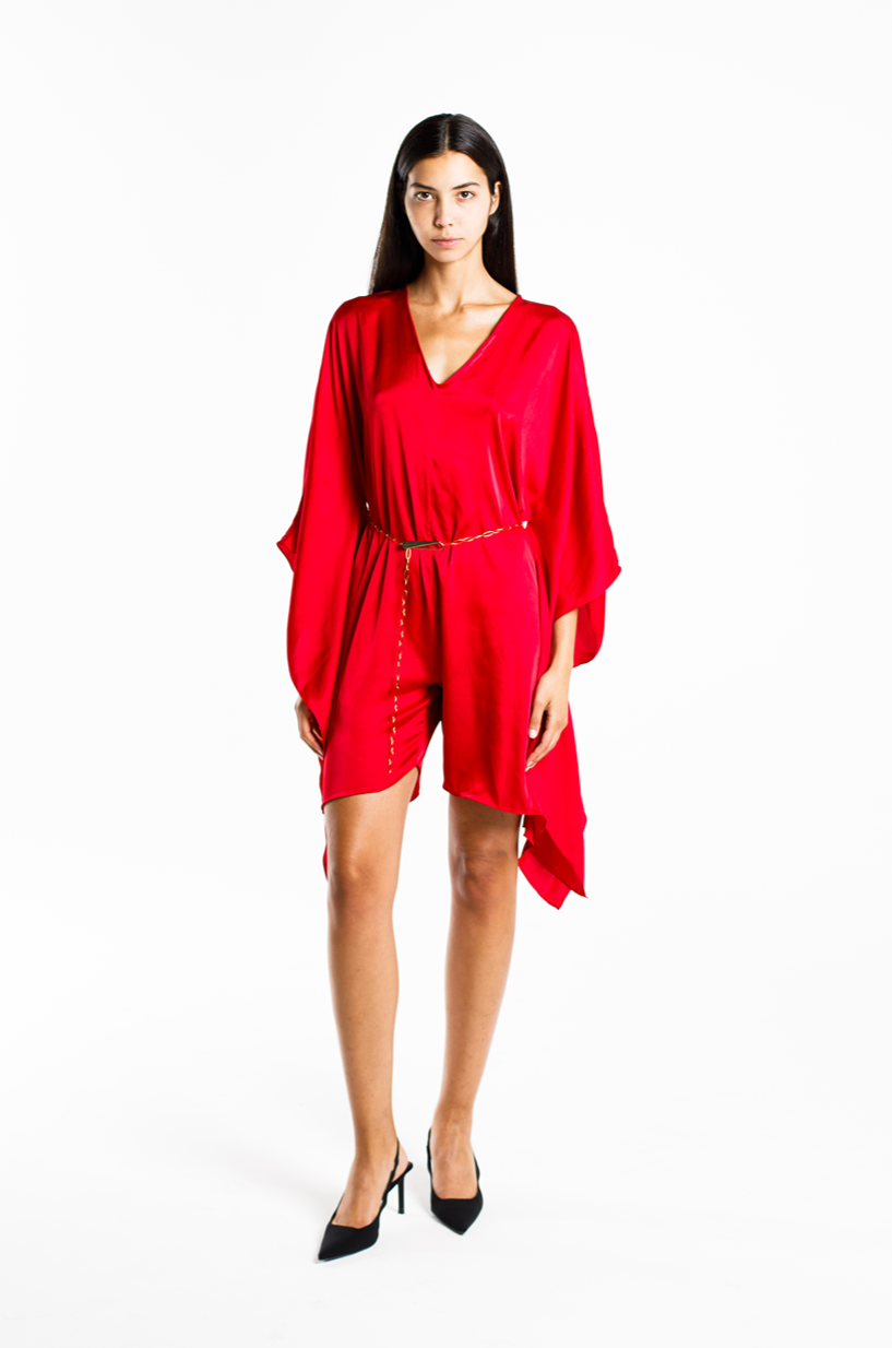 FLORA KAFTAN RED